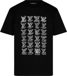 Louis Vuitton Black Lv Cartoons Logo Print T Shirt 1a8gv6