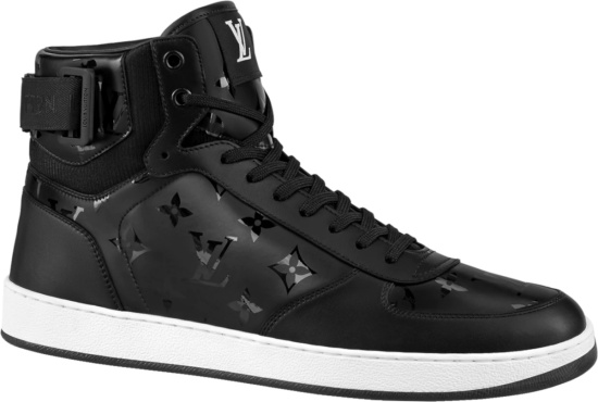 Louis Vuitton Black Metallic Monogram Rivoli Sneaker Boots