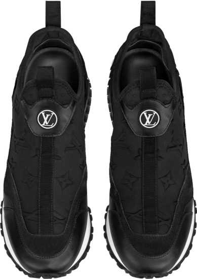 Louis Vuitton Black Monogram Embossed Run Away Slip On Sneakers