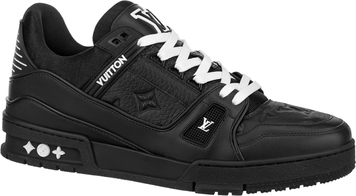 Louis Vuitton Black Monogram Leather 'LV Trainer' Sneakers | INC STYLE