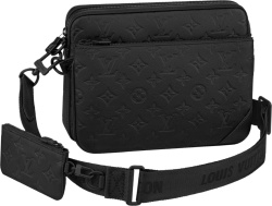 Louis Vuitton Black Monogram Leather Trio Messenger Bag