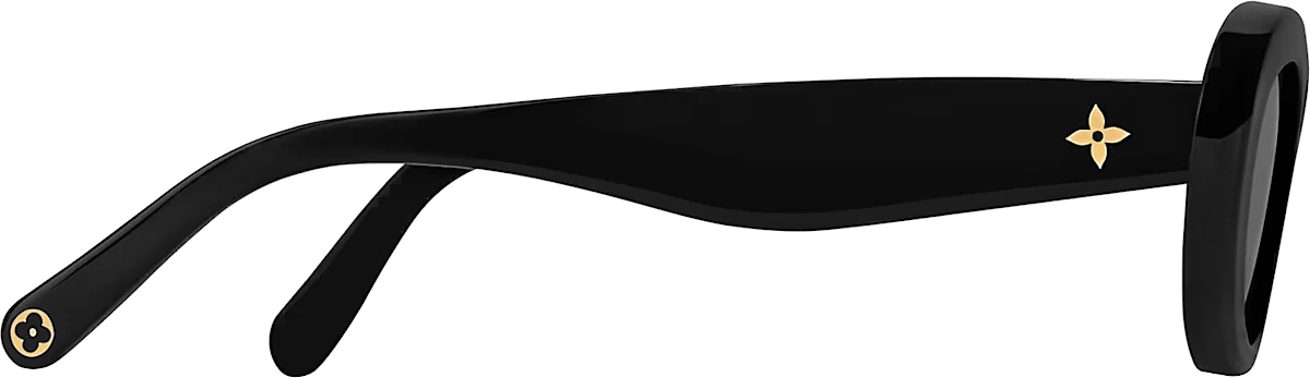 Louis Vuitton Black Narrow Oval Shaped Sunglasses