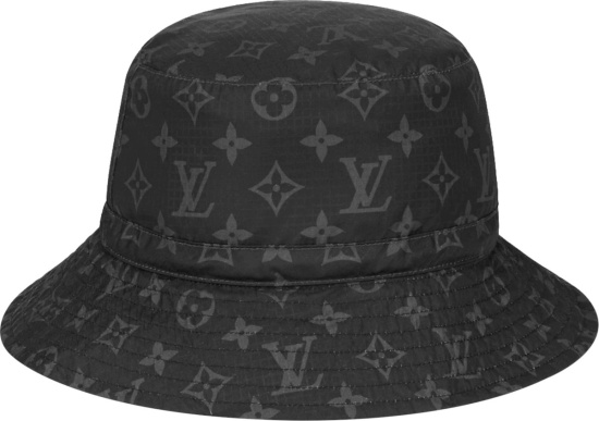 Louis Vuitton Black Nylon Monogram Packable Bucket Hat
