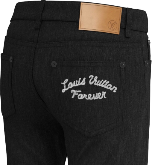 Louis Vuitton Black Custom-Patch Jeans | Incorporated Style