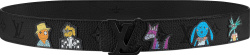 Louis Vuitton Black Puppet Monogram Lv Shape Belt Mp293q