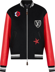 Louis Vuitton Black Red Varsity Jacket