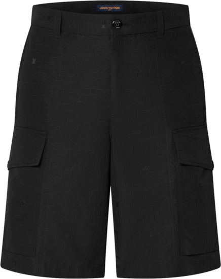 Louis Vuitton Black Ripstop Cargo Shorts | INC STYLE