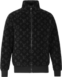 Black Monogram Sherpa Fleece Jacket