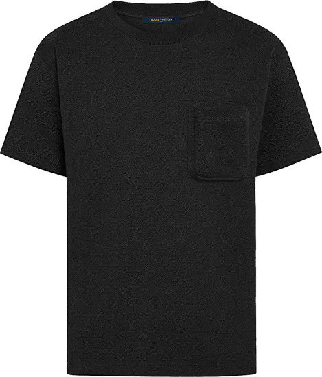 Louis Vuitton Black Signature Monogram 3d Pocket T Shirt 1a5via