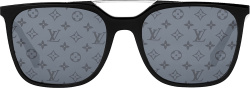 Louis Vuitton Black Square Double Brow Pilot Sunglasses