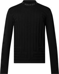 Louis Vuitton Black Striped Collar Logo Sweater