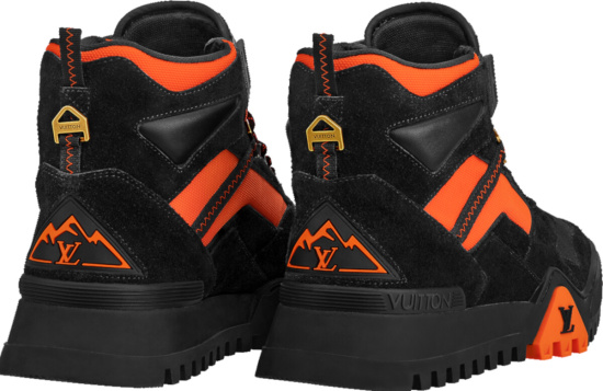 Louis Vuitton Black & Orange 'LV Hiking' Boots