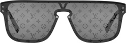 Black Monogram Lens 'Waimea' Sunglasses