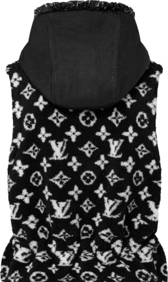 Louis Vuitton Black White Monogram Sherpa Fleece Vest