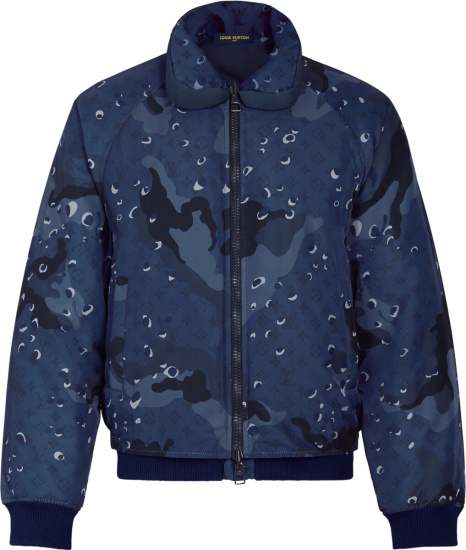 Louis Vuitton Blue Camouflage Bomber Jacket