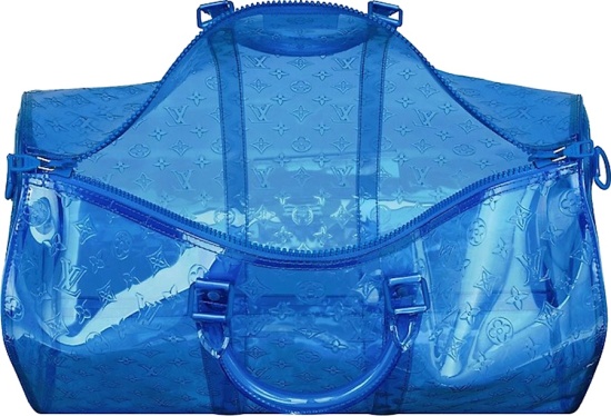 Louis Vuitton Blue Clear Monogram Pvc Keepall Duffle Bag