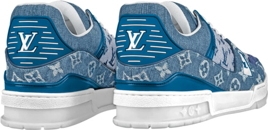 Louis Vuitton Blue Denim Lv Trainer Sneakers