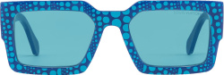 Louis Vuitton Blue Dotted Print Rectangular Sunglasses
