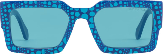 Louis Vuitton Blue Dotted Print Rectangular Sunglasses