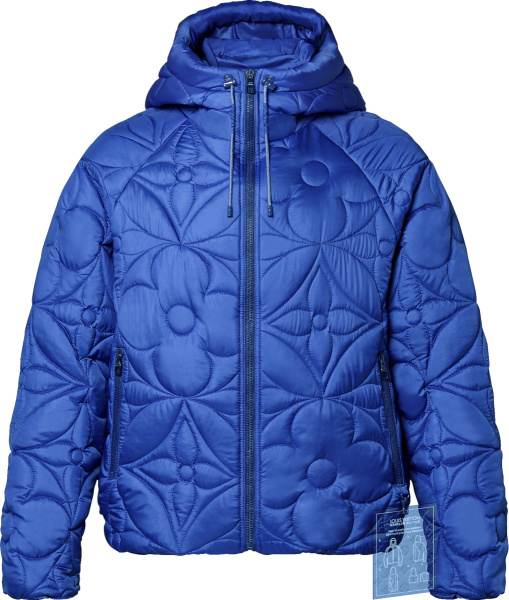 Louis Vuitton Blue Lvse Monogram Quilted Down Hooded Jacket 1a9fuh