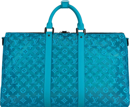 Louis Vuitton Blue Mesh Keepall 50 Duffle Bag