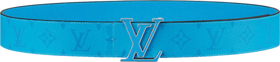 Louis Vuitton Blue Monogram Lv Initiales Belt M0264u