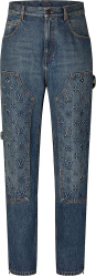 Louis Vuitton Blue Monogram Panel Carpenter Jeans 1abjd1