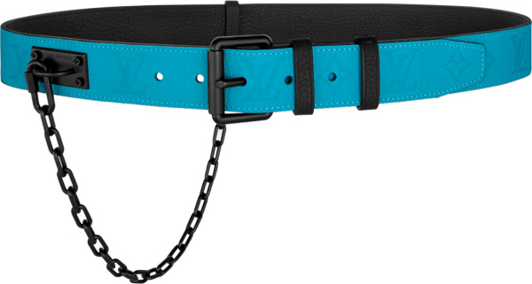 Louis Vuitton Blue Signature Chain Belt