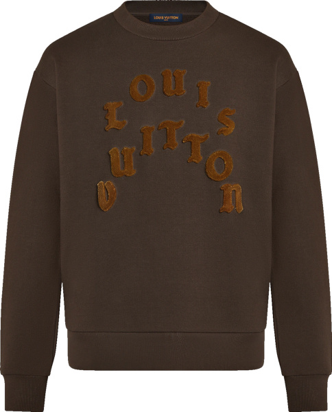 Louis Vuitton Brown Felt Logo Sweatshirt 1a977j