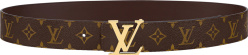 Louis Vuitton Brown Monogram And Gold Lv Initales Belt