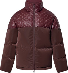 Louis Vuitton Burgundy Leather Paneled Down Puffer Jacket