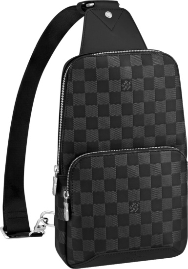 Louis Vuitton Black Damier 'Avenue Sling' Bag
