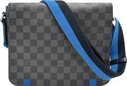 Louis Vuitton Dark Grey Damier And Blue Strap District Messenger Bag N42420