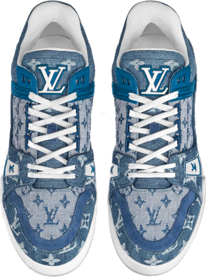 Louis Vuitton Blue Denim ‘LV Trainer’ Sneakers | Incorporated Style