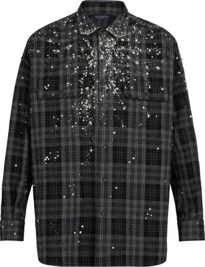 Louis Vuitton Embelllished Check Shirt