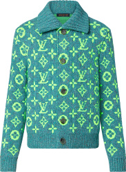 Louis Vuitton Forest Green And Neon Green Monogram Cardigan 1a9t87