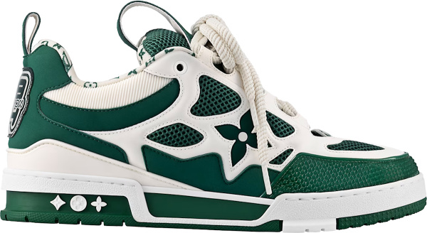 Louis Vuitton Green And White Lv Skate Sneakers