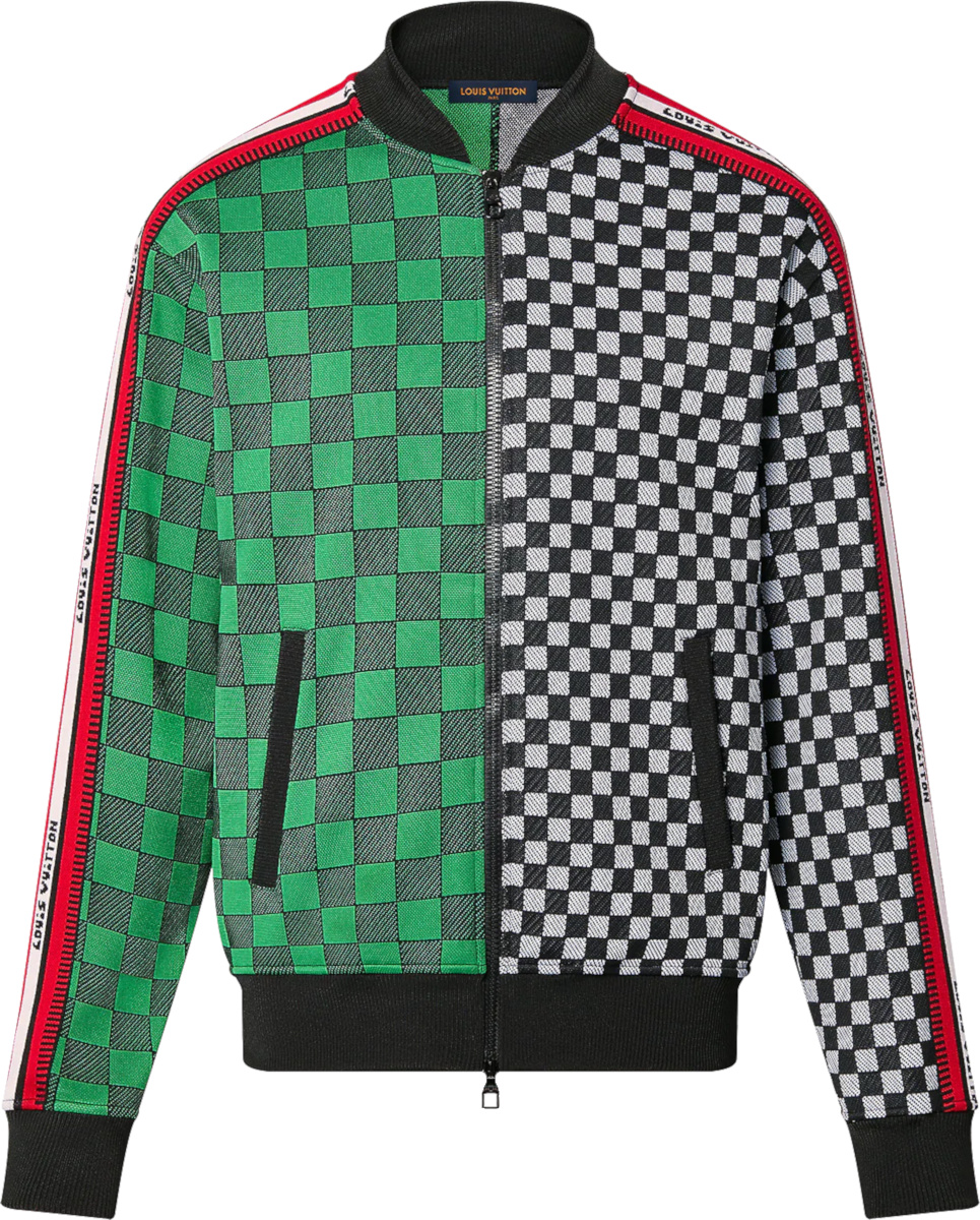 Louis Vuitton Green Damier & Checkered Split Track Jacket