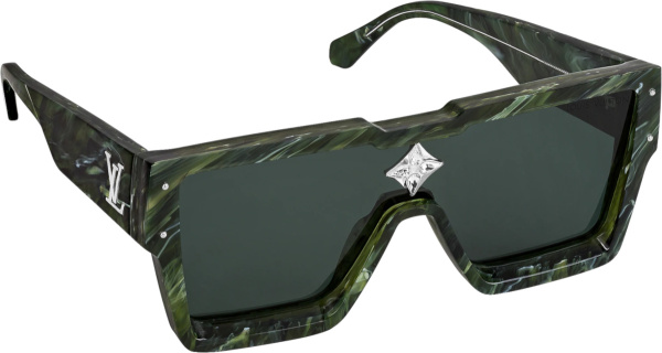 Louis Vuitton Green Marble Large Square Cyclone Sunglasses