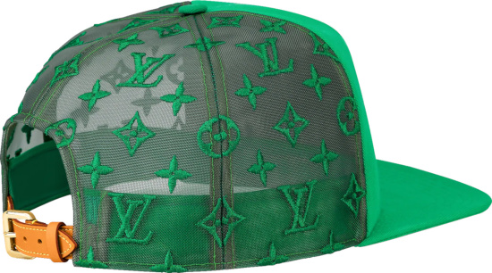 Louis Vuitton Green Monogram Embroidered Trucker Hat