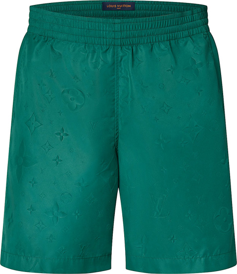 Louis Vuitton Green Monogram Swim Shorts | INC STYLE