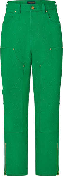 Louis Vuitton Green Monogram Work Wear Jeans
