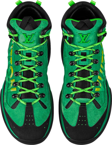 Louis Vuitton Green Suede Logo Millenium Ankle Boots