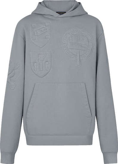 Louis Vuitton Grey Archive Padded 3d Patch Hoodie 1a5paq