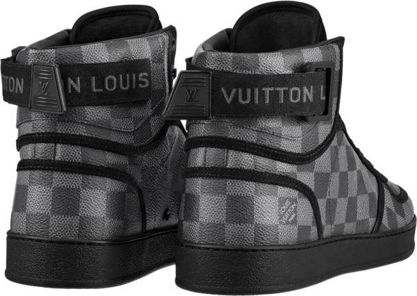 Louis Vuitton Grey Damier Check High Top Rivoli Sneakers