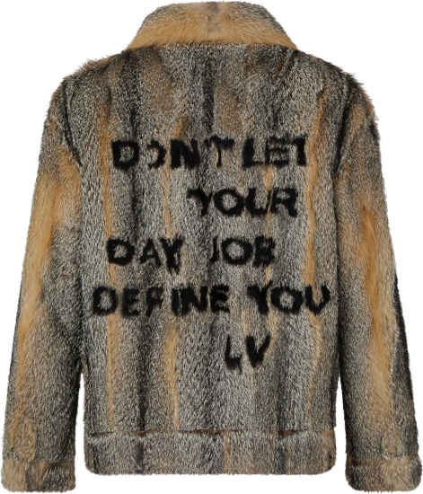 Louis Vuitton Grey Fox Fur Dont Let Your Day Job Define You Jacket
