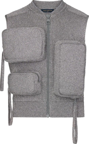 Louis Vuitton Grey Knit Utility Vest | Incorporated Style