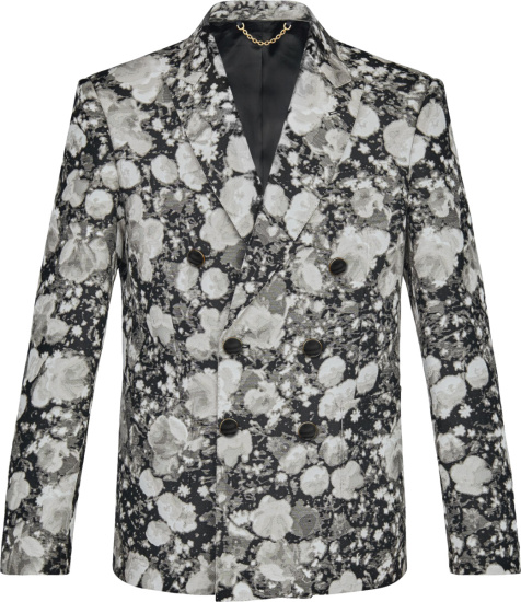 Louis Vuitton Grey Poppies Print Double Breasted Jacket