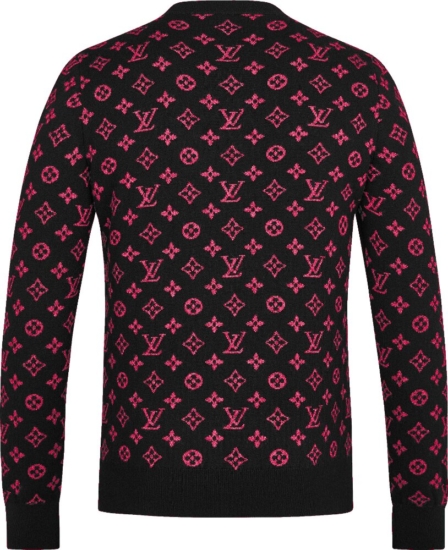 Louis Vuitton Half Monogram Pink And Black Sweater