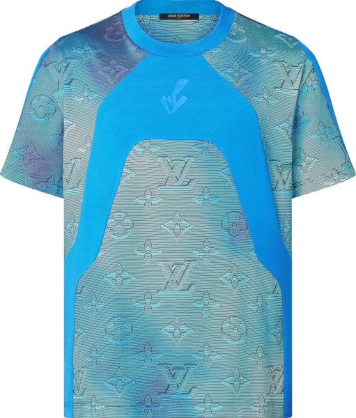 Louis Vuitton Light Blue 2045 Monogram Print T Shirt 1a9gn3